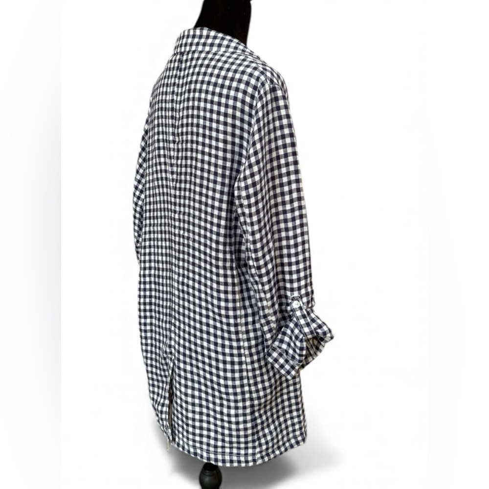 CYNTHIA ROWLEY Linen Checkered Blazer - Picture 3 of 6